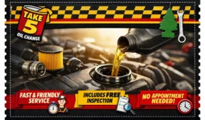 Take 5 oil change Coupon