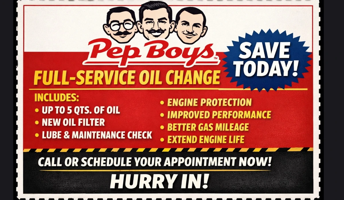 pep boys oil change coupon